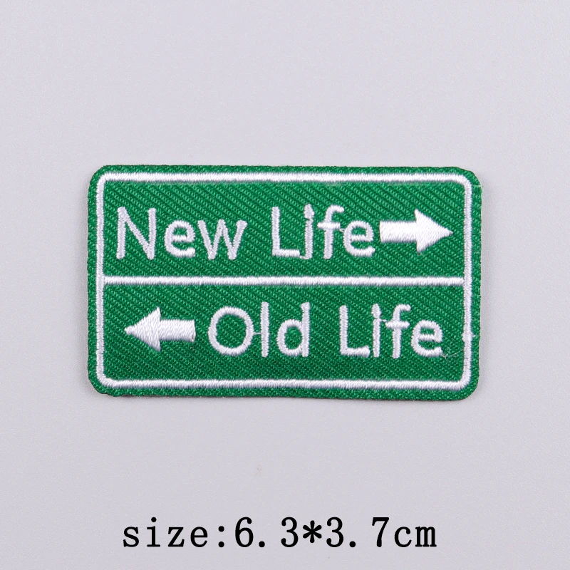 Parche de señal de carretera con eslogan, parches bordados para ropa, parches termoadhesivos para ropa, cinta de Radio, parche Fusible para ropa - imagen 4