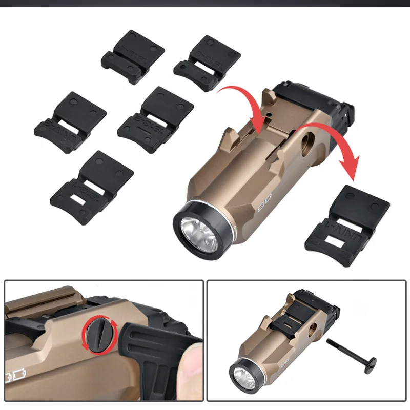 TR-9 Falshlight Scout pistola luz Glock 19 17 pistola Airsoft accesorios arma caza militar TLR9 para riel de 20mm WADSN táctico - imagen 2