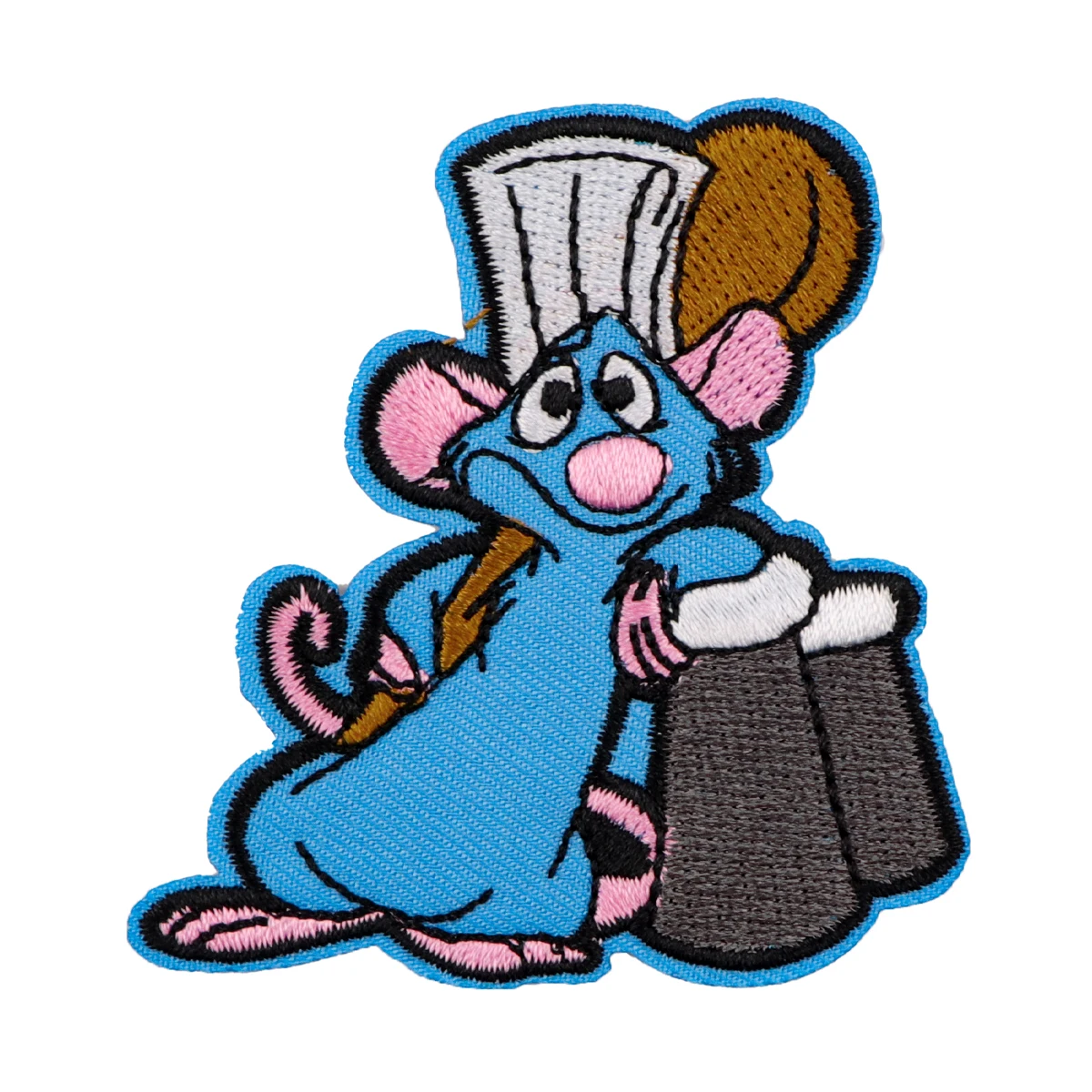 Parches bonitos de ratón y animales para ropa, Chef de dibujos animados, parches bordados para planchar para ropa, accesorio de apliques de rayas DIY - imagen 4