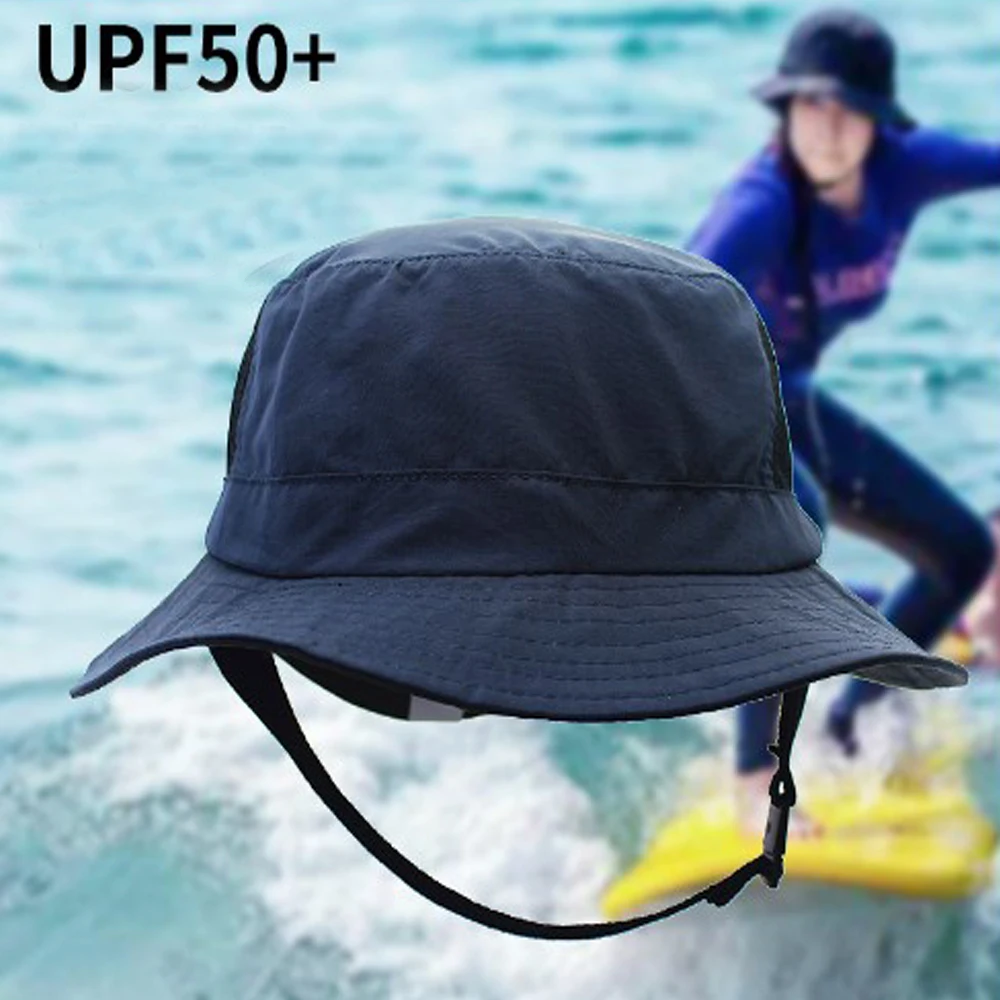 Surf Indo Surfing Backet Hat con correa para la barbilla Kitesurf Cap Fisherman Water Sport Sun Unisex
