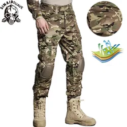 Pantalones tácticos hombre con rodilleras y bolsillos ripstop