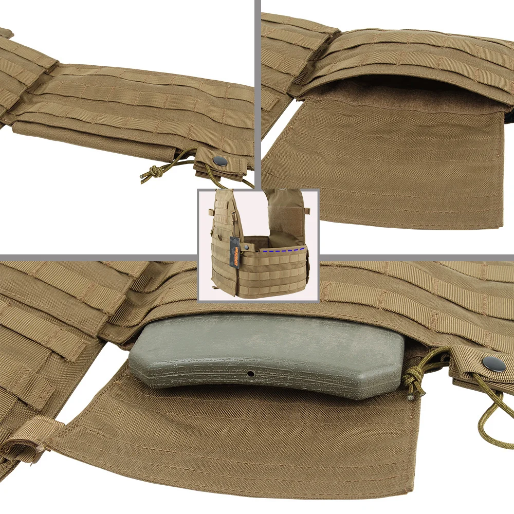 Chaleco táctico Molle para exteriores, traje ajustable con bolsa, chalecos de combate, seguridad, caza, juego CS, equipo de entrenamiento de Airsoft - imagen 5