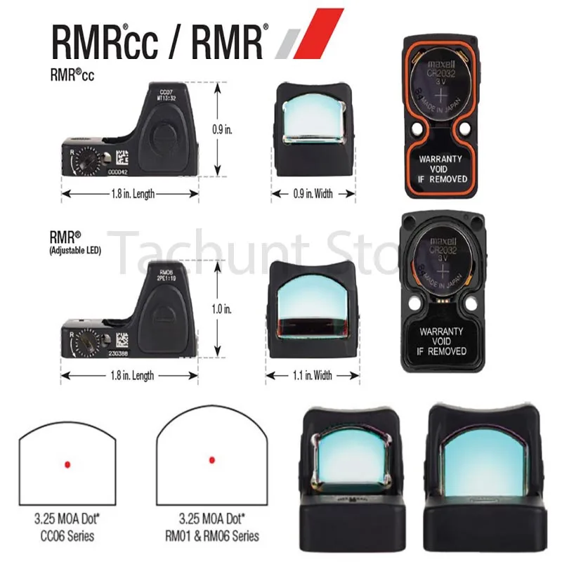 Trijicon RMR mira reflex táctica punto rojo para rifle y airsoft - imagen 3