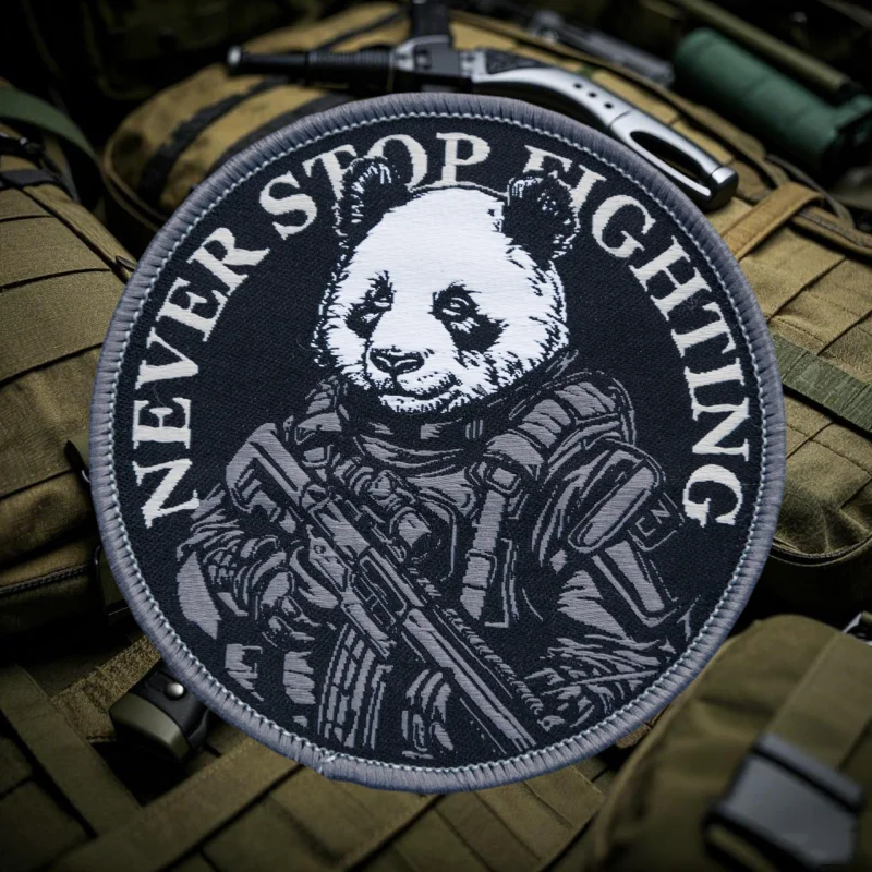 Nuevas pegatinas de tela tejida de Sheikh, insignia de moral de Panda de camuflaje para exteriores, brazalete bordado con gancho y bucle, pegatinas para mochila - imagen 5