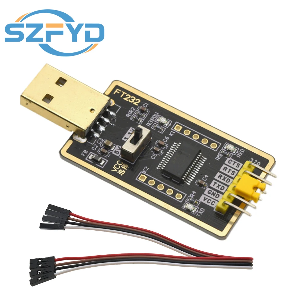 Módulo convertidor serie FT232R USB a TTL, Chip FT232RL, placa pequeña para Cable de descarga Arduino ESP32 UART - imagen 2