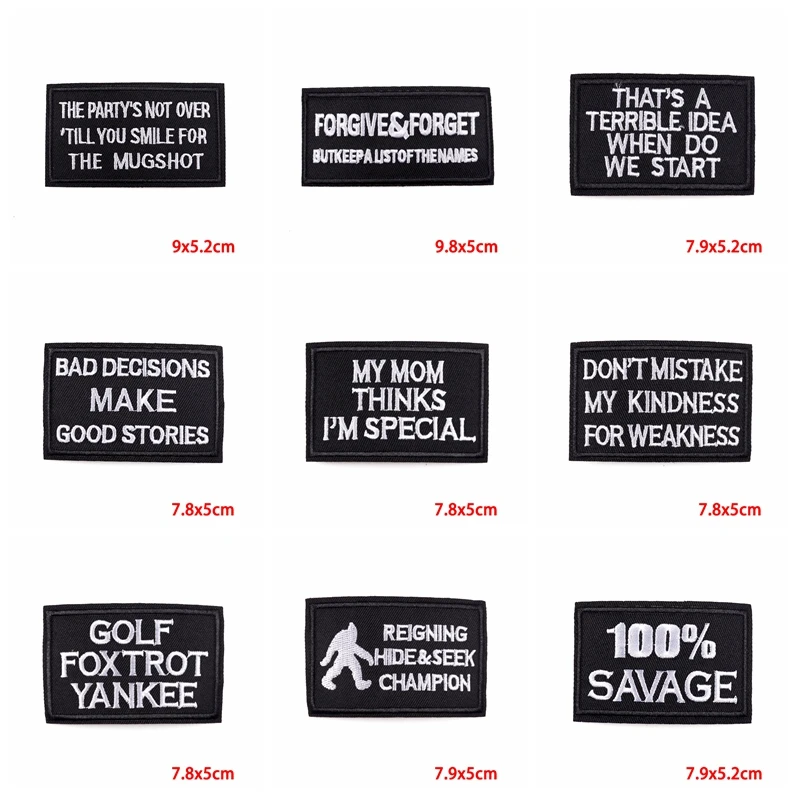 Parche bordado de letras cuadradas con personalidad para ropa, parche para coser insignias bordadas, mochila, sombrero, Jeans, bricolaje, 10 unids/lote - imagen 4