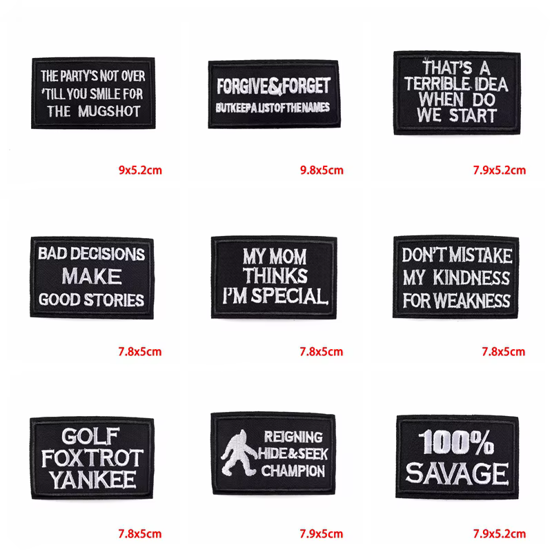 Parche bordado letras cuadradas para coser ropa y accesorios tácticos - imagen 4