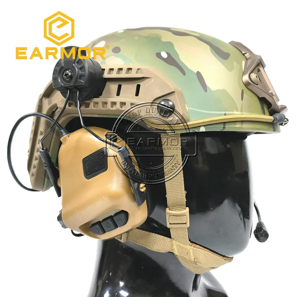 EARMOR M32H auriculares tácticos de caza, adaptador de guía RAC, cancelación de ruido, orejeras para casco de comunicaciones de aviación con micrófono - imagen 2