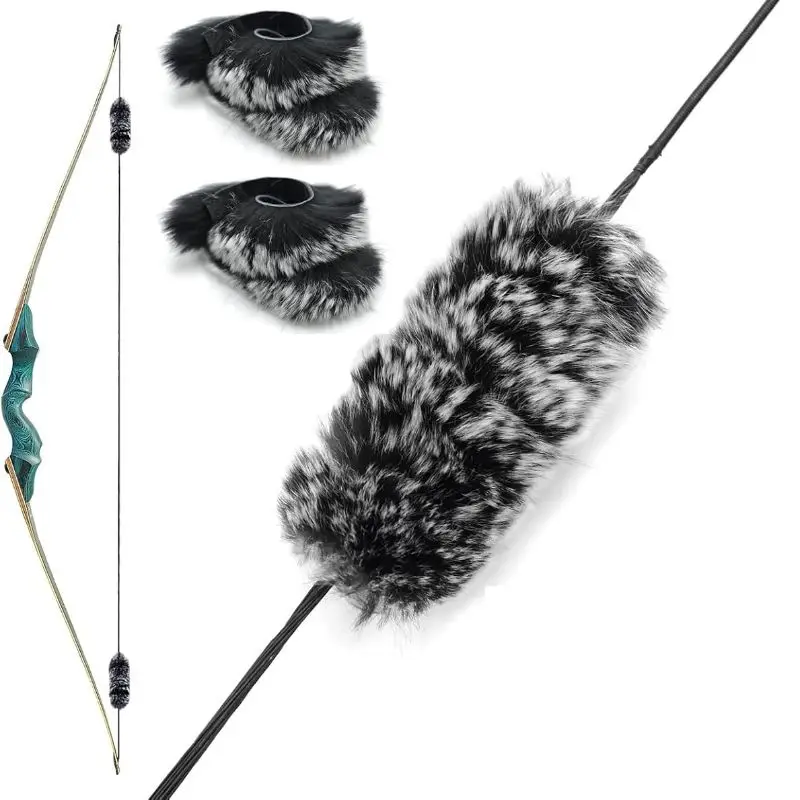 Juego de absorción de impacto de cuerda de arco de tiro con arco, placa de descanso de flecha de cuero, tira adhesiva de arco para accesorios tradicionales de arco largo - imagen 5