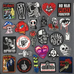 Parche bordado Terror Punk termoadesivo para ropa táctica