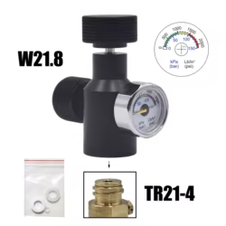Cilindro CO2 con regulador y adaptador Tr21-4 a W21.8-14