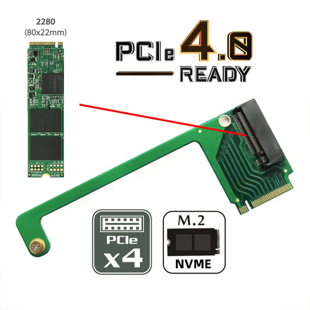 CHENYANG NVME m-key adaptador de extensión en ángulo, 22x30mm a 22x80mm, Compatible con ROG Ally Gaming - imagen 5