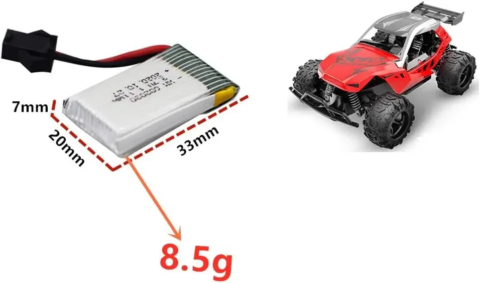 Batería Lipo de 602030 V y 3,7 mah, enchufe de SM-2P con cargador 5 en 1 para 9610E, 9604E, coche de juguete RC, batería de repuesto para niños, 300 - imagen 3