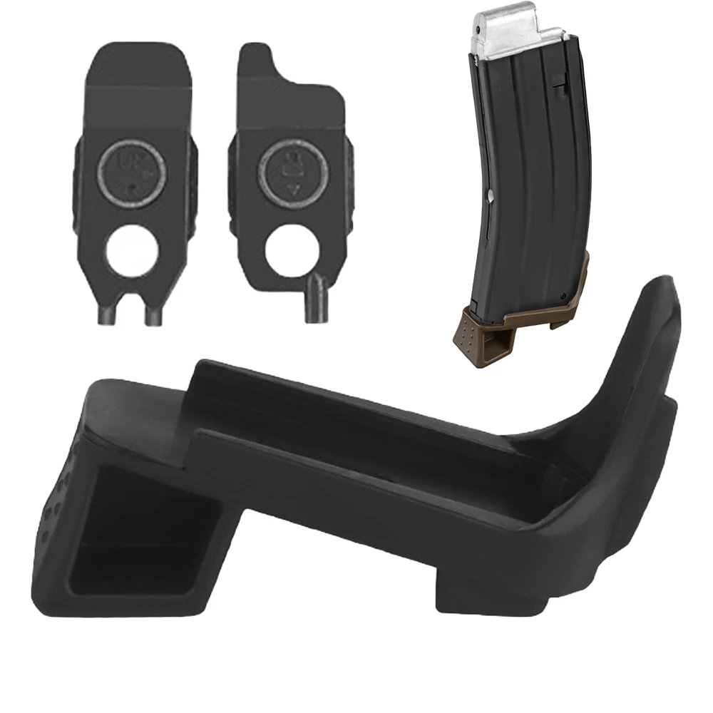 Base de revista táctica Airsoft GBB PMAG, funda inferior de extracción rápida con herramienta de ajuste de 2 uds para mira PEQ para accesorios de caza