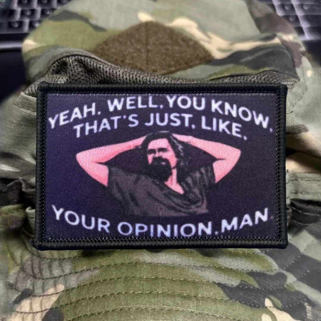 Parches de gancho y bucle bien impresos Lebowski Yeah para ropa insignia de moral táctica brazalete del ejército militar mochila sombrero pegatina - imagen 4