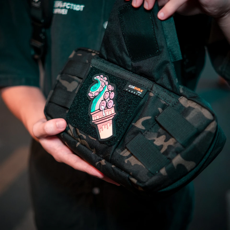 Parches de PVC 3D de helado de pulpo, insignias tácticas para exteriores, chaleco, ropa, mochila, decoración de brazalete - imagen 4