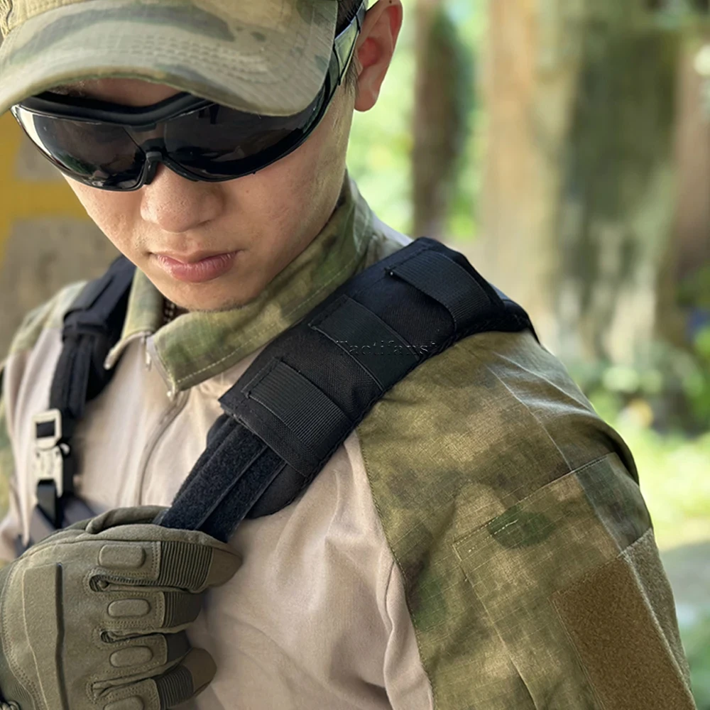 Chaleco táctico con correa para el hombro, cómodo cojín de malla de nailon, almohadillas protectoras Molle para FCPC/JPC, accesorios para mochila de senderismo, 1 par - imagen 3