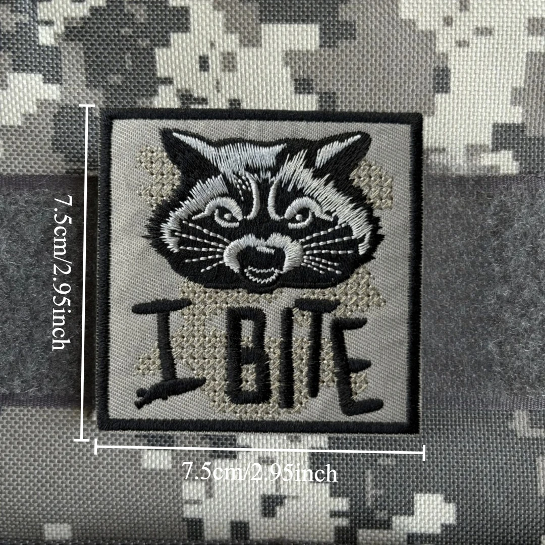 Parches tácticos de moral de mapache feroz para ropa, parche bordado de gancho y bucle, pegatina para mochila táctica del ejército militar - imagen 2