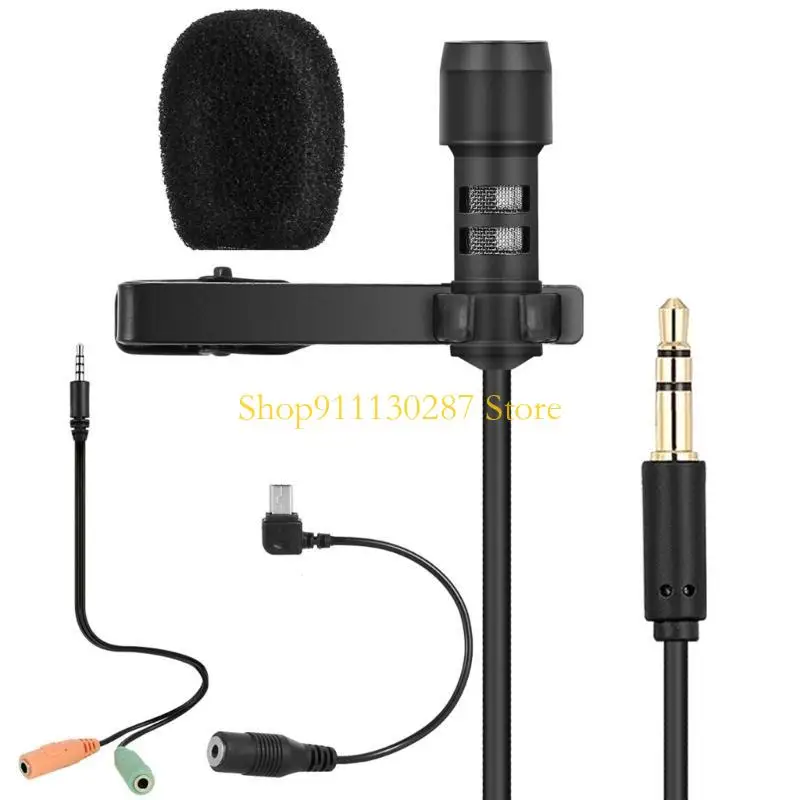 J1HC Mini USB Micrófono Lapel Lavalier Mic Micrófonos estéreo externos portátiles - imagen 4
