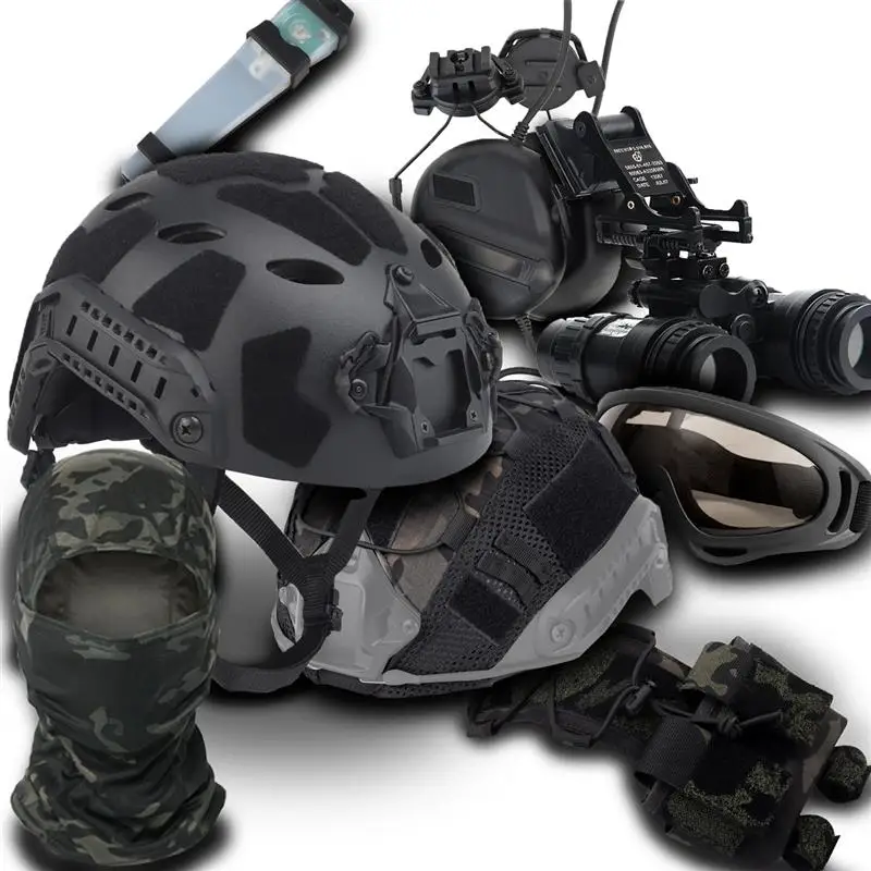 Conjunto de casco Airsoft, auriculares tácticos de alta definición y gafas, modelo de telescopio de doble paso, equipo de cosplay de campo de tiro - imagen 2