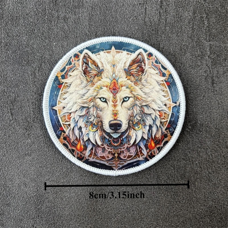 Parche estampado de lobo para ropa, insignias de moral de animales militares, parches tácticos con gancho, pegatinas para mochila - imagen 3