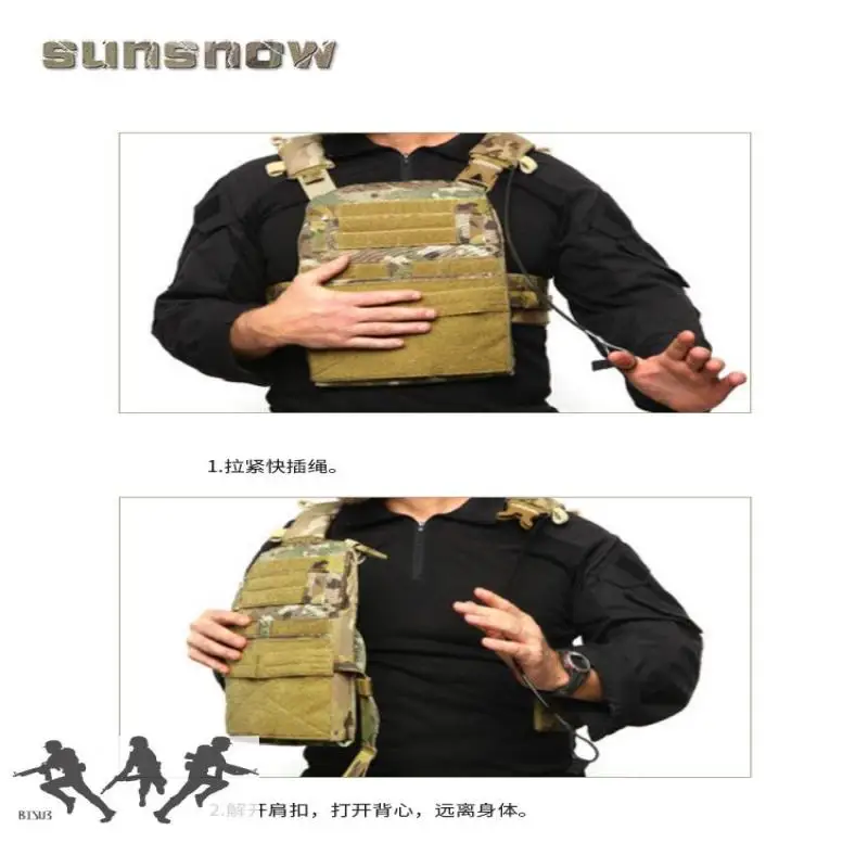 Hombrera con hebilla de liberación rápida/conexión AVS, cable de acero, cuerda de liberación rápida, accesorio de 3 bandas, chaleco táctico desmontable AVS - imagen 5