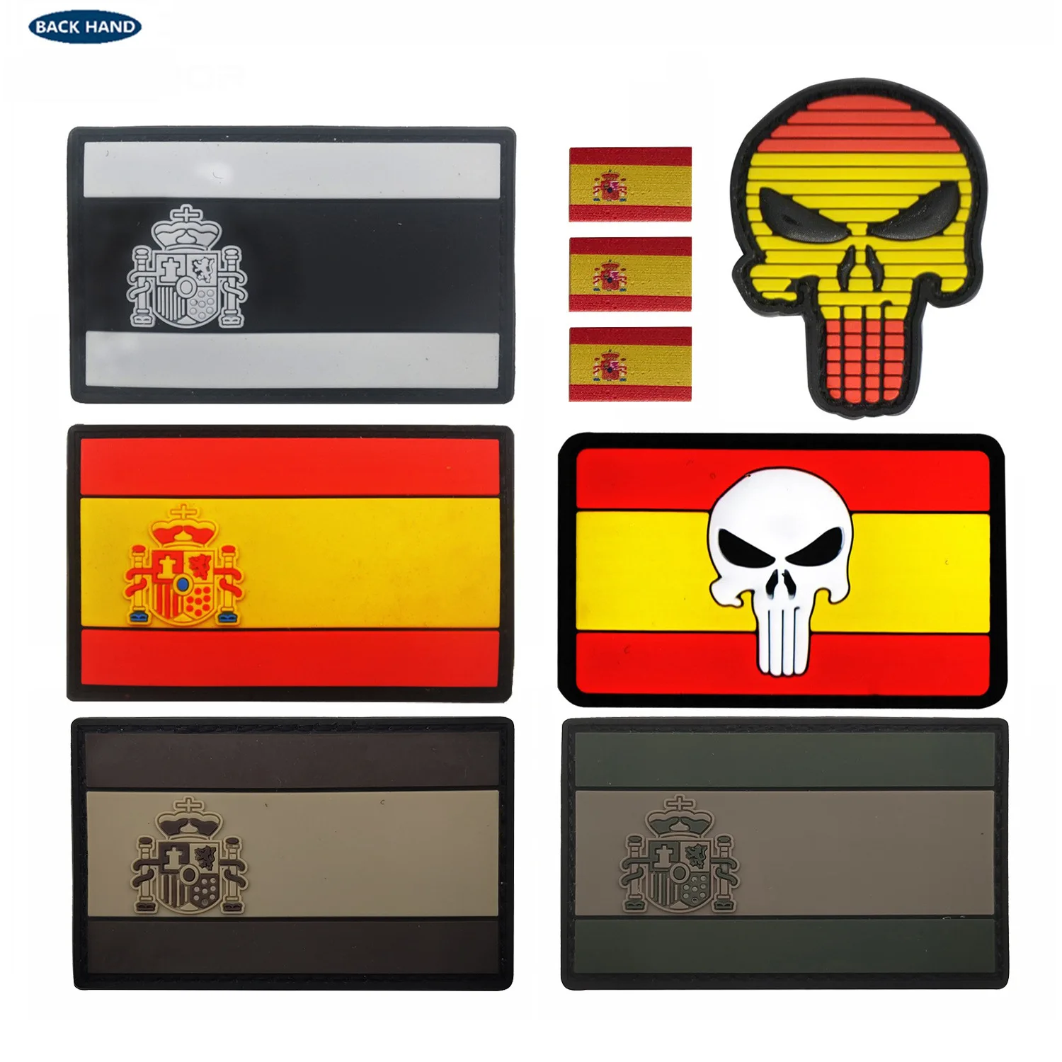 Parche de tela bordado para brazalete de España, pegatina mágica, parche táctico para ropa, parches militares, gancho y anillo para coser ropa - imagen 3