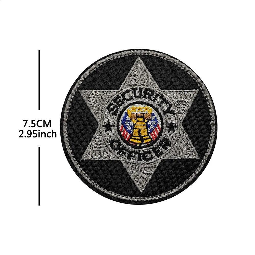 Parches de tela bordados con abrazadera de gancho y bucle de elemento europeo y americano oficial de la SEGURIDAD de EE. UU. - imagen 3