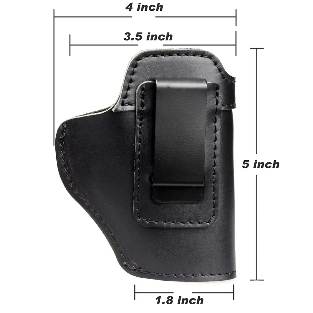 Funda de cuero táctica izquierda derecha para transporte oculto Airsoft IWB pistolas para Glock 17 19 43X Sig P365 9mm para caza - imagen 3