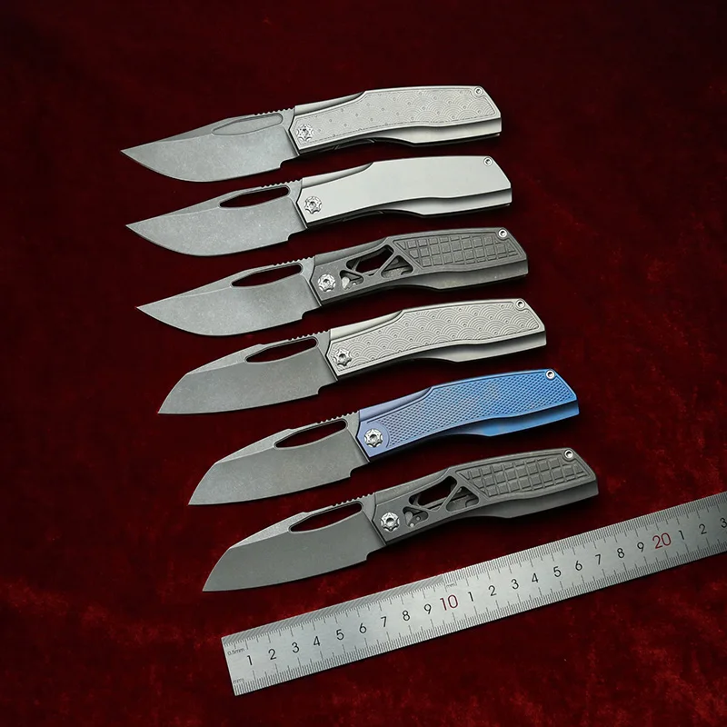 Cuchillo plegable LEMIFSHE Protean Hollow 154CM titanio cerámico - imagen 4