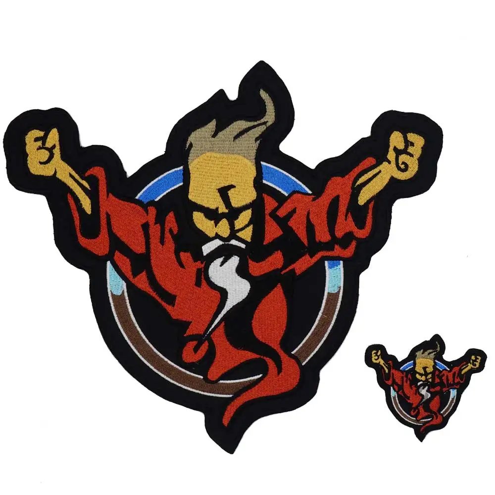 Parche grande bordado bonito, apliques de costura y hierro, banda de motociclista punk de Hip Hop, ropa de Rock, artículo esencial