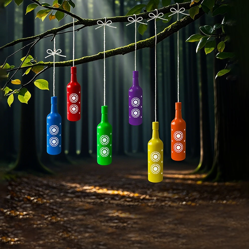 Botellas de plástico para tiro, objetivos de reinicio para rango de tiro con cuerda, entrenamiento de puntería, práctica de tiro, 6 uds. - imagen 5