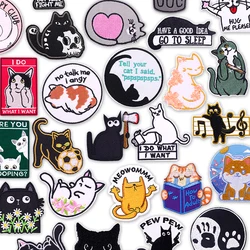Parche bordado felino para coser en chaqueta o mochila artesanal