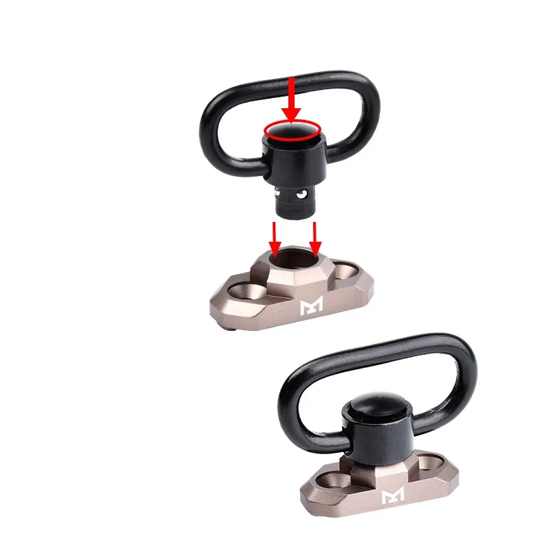 Wadsn-Correa giratoria de liberación rápida para caza, accesorio táctico CNC AR15 QD, montaje de fijación, adaptador de hebilla, botón de rotación M4 - imagen 3