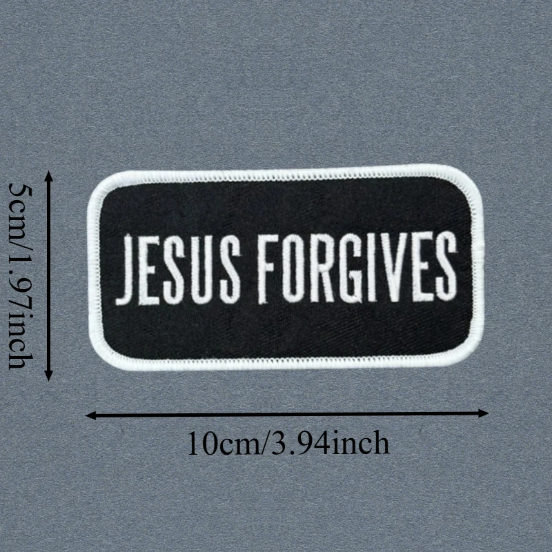 Parche bordado 3D de Jesús, chaleco táctico, insignia de moral con gancho y bucle, pegatina decorativa para mochila, parches para brazalete para ropa - imagen 3