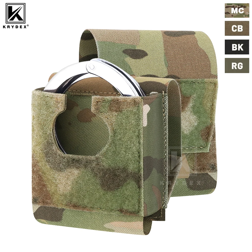KRYDEX-bolsa táctica Universal para esposas, funda para puños de perfil bajo, soporte para cinturón, bolsillos, bolsa de caza al aire libre para aplicación de la ley