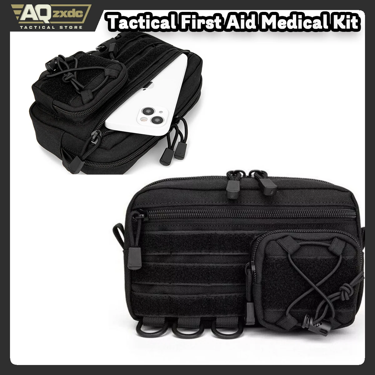 Botiquín médico táctico de primeros auxilios, sistema Molle, accesorio de correas, riñonera, bolsa de herramientas, bolsa de almacenamiento, bolsa de artículos diversos para Airsoft al aire libre