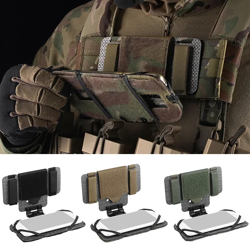 Chaleco de caza para el pecho, tablero de navegación para teléfono, bolsa Molle, aparejo para el pecho, soporte para teléfono, funda plegable para mapa al aire libre, equipo Airsoft - imagen 2