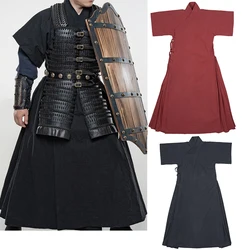 Chaqueta de lino de algodón retro con forro de algodón de manga corta para exteriores hecha de capa protectora Hanfu transparente