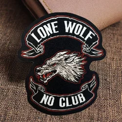 LONE WOLF NO CLUB Parche táctico de moral con velcro para mochila