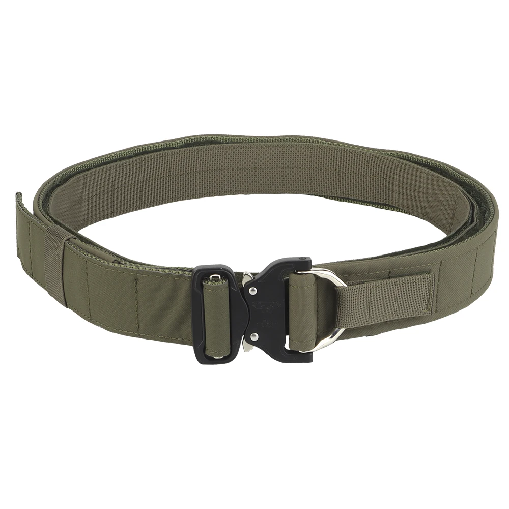 Cinturón táctico Molle de doble capa para hombre, cinturón de Contactor de entrenamiento de caza, hebilla de Metal de liberación rápida, cinturón de tiro Airsoft