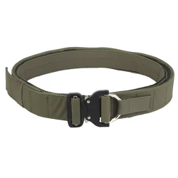 Cinturón táctico Molle de doble capa para hombre, cinturón de Contactor de entrenamiento de caza, hebilla de Metal de liberación rápida, cinturón de tiro Airsoft