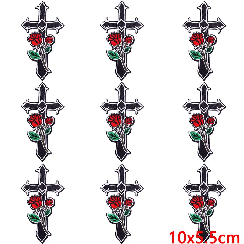 Parches bordados góticos para ropa, pegatinas de rayas Punk, parches termoadhesivos para ropa, insignias, 10 unidades por lote - imagen 4