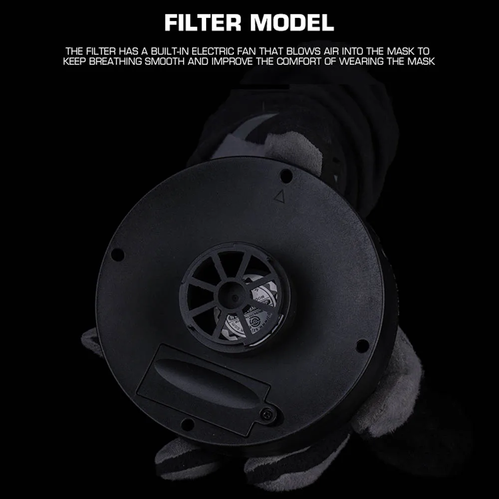 Máscara de Gas y polvo M53, modelo simulado para Paintball táctico, máscara protectora de cara completa con filtro de ventilador, recipiente, comunicación de micrófono - imagen 4