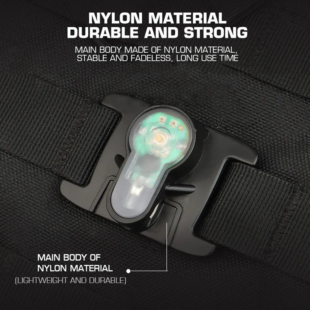 Luz de señal de correas MOLLE tácticas para chaleco de caza Airsoft, chaleco de supervivencia, luz estroboscópica para bicicleta al aire libre, impermeable, 20 piezas por juego - imagen 2