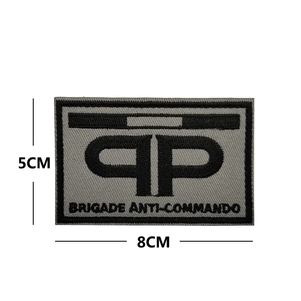 Parches de gancho y bucle bordados del equipo anti asalto BRI francés, insignia de moral de ventilador militar, pegatina para brazalete, parche táctico para mochila - imagen 3