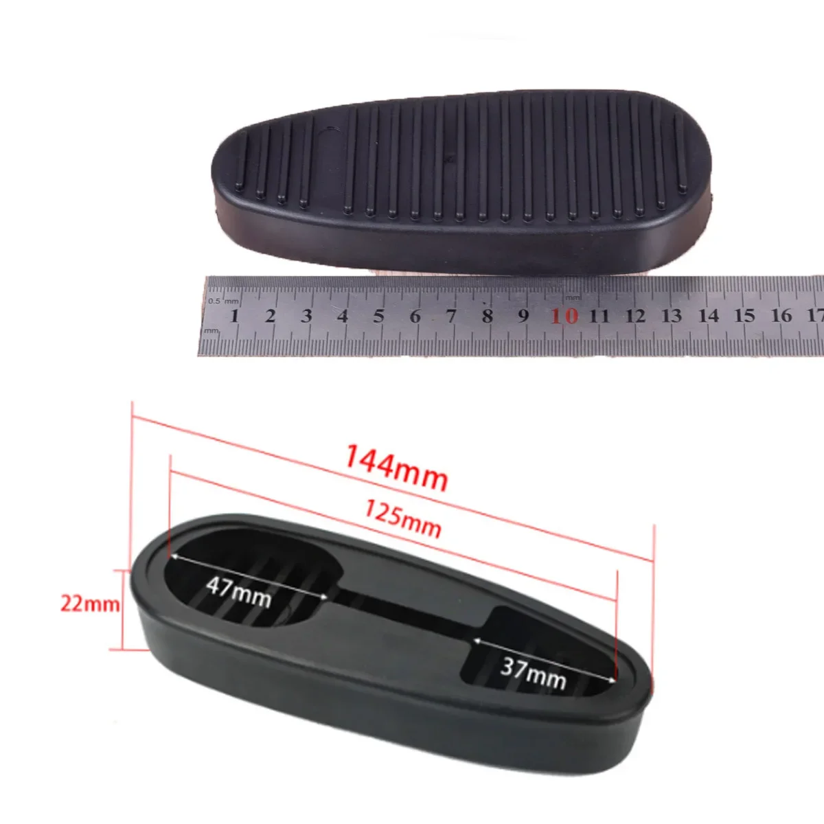 Almohadilla de retroceso de goma táctica AR15, almohadilla de trasero sigilosa acanalada, buttstock deslizante para Rifle de caza, extensión protectora de trasero - imagen 2