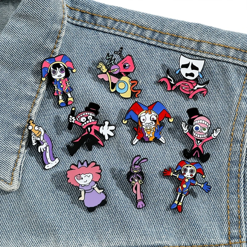 Insignias digitales de circo, broche de personaje de dibujos animados de Anime, lindo Pin esmaltado, mochila, ropa, decoración de Metal, insignia increíble, regalo - imagen 2