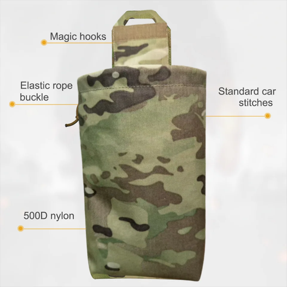Bolsa de reciclaje plegable táctica, bolsa de basura MOLLE, bolsa de utilidad duradera para Mini revistas - imagen 4