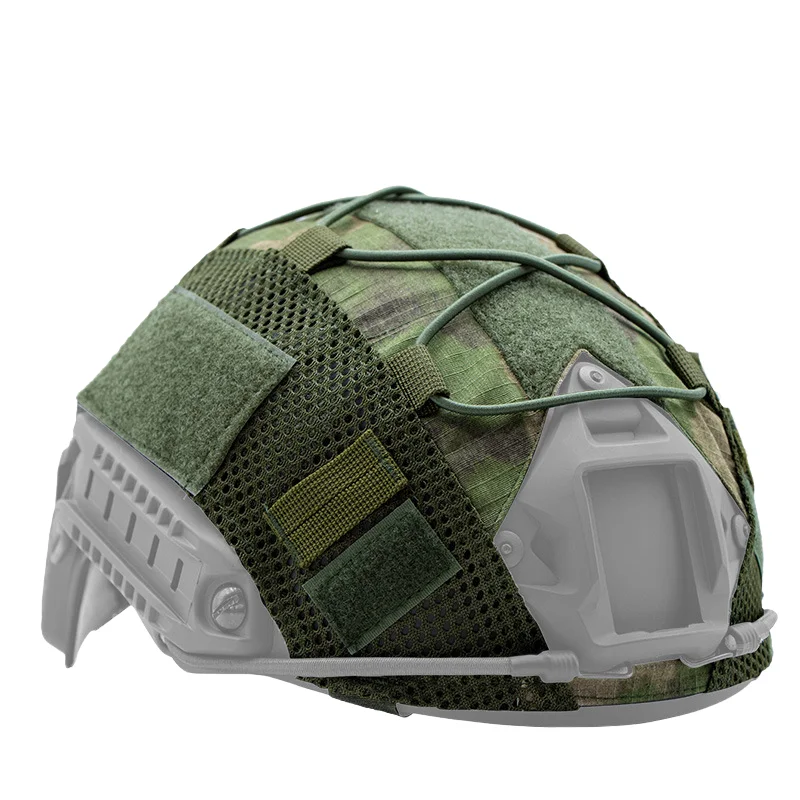 Funda de casco táctico de camuflaje, cubierta de camuflaje de camo ruso EMR MOX, tela verde en miniatura para casco rápido - imagen 5